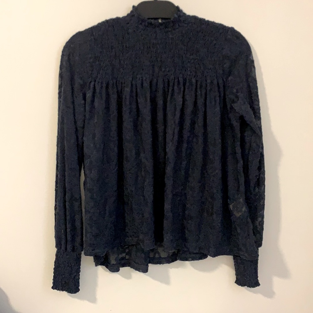 Deep Blue Lace Top